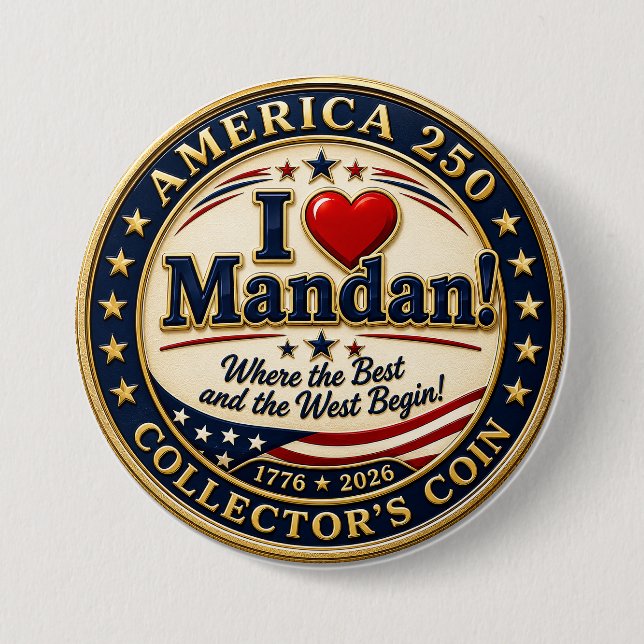 Chapa Redonda De 7 Cm AMO Mandan Button (Anverso)