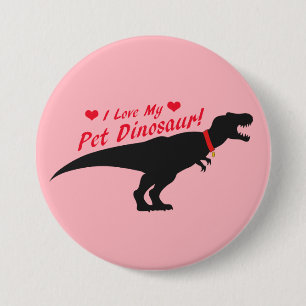 Chapa Redonda De 7 Cm Amo mi dinosaurio Mascota
