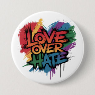 Chapa Redonda De 7 Cm Amor por odio Orgullo Gay y apoyo a los derechos