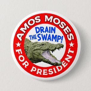 Chapa Redonda De 7 Cm Amos Moses para presidente