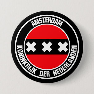 Chapa Redonda De 7 Cm Ámsterdam Round Emblem