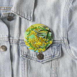 Chapa Redonda De 7 Cm Añadir texto Wattle & Gum deja insignia australian