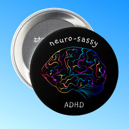 Chapa Redonda De 7 Cm Anclaje para el TDAH Neuro-Sassy