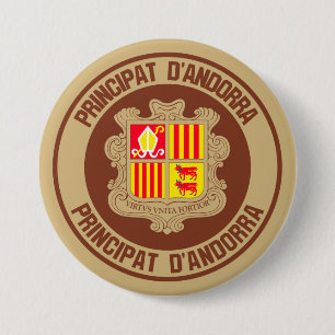 Chapa Redonda De 7 Cm Andorra Round Emblem
