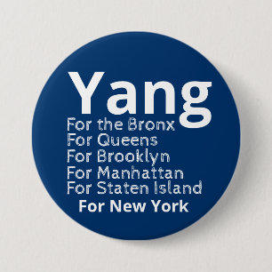 Chapa Redonda De 7 Cm Andrew Yang para alcalde
