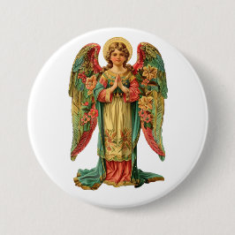 Chapa Redonda De 7 Cm ángel de navidades