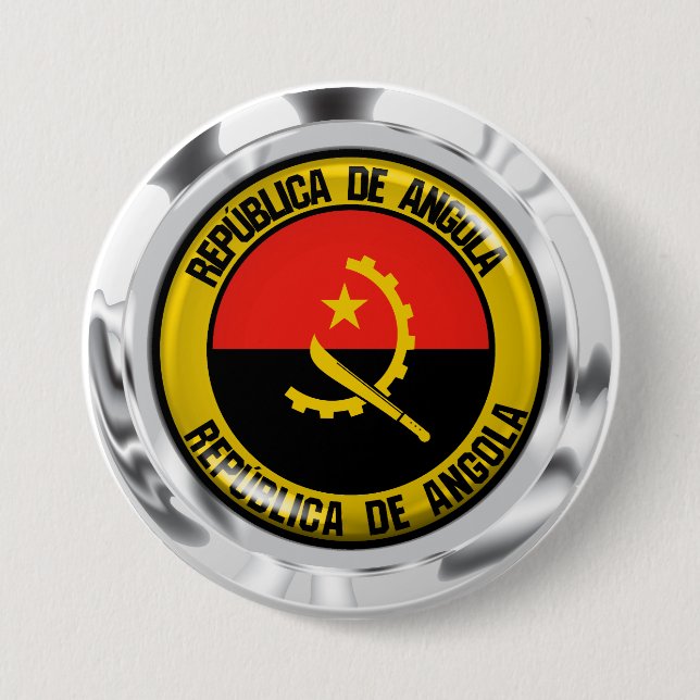 Chapa Redonda De 7 Cm Angola redonda Emblema (Anverso)