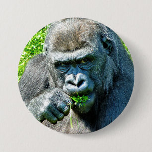 CHAPA REDONDA DE 7 CM ANIMALES SALVAJES - GORILLAS