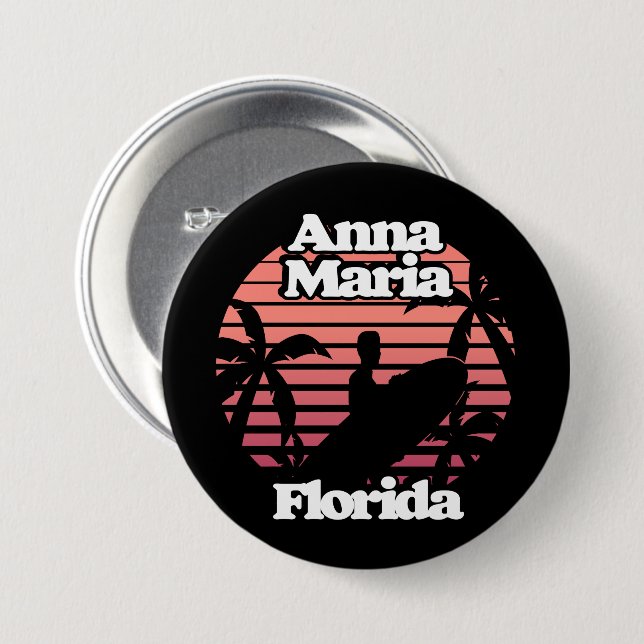 Chapa Redonda De 7 Cm Anna Maria Florida (Anverso y reverso)
