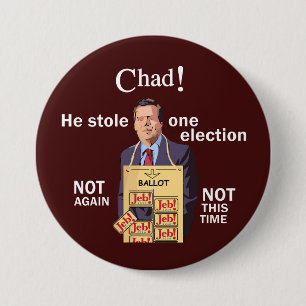 Chapa Redonda De 7 Cm Anti-Jeb Bush 2016