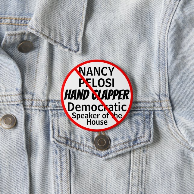 Chapa Redonda De 7 Cm Anti-Nancy Pelosi Hand Clapper Humor (In situ)