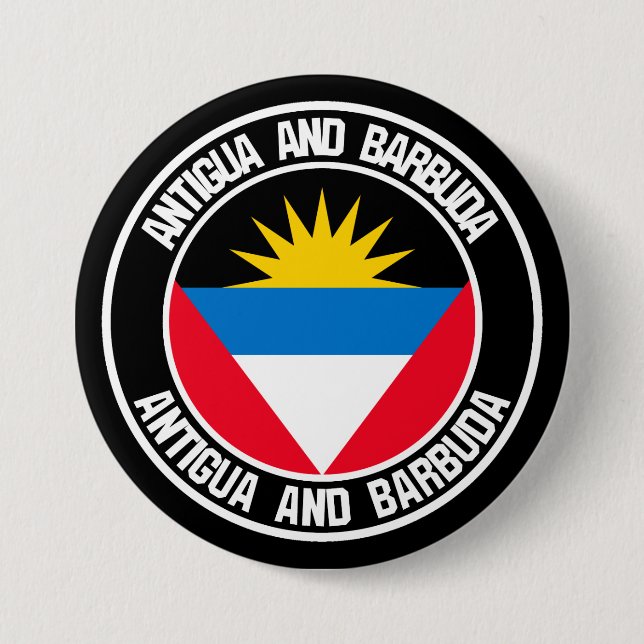 Chapa Redonda De 7 Cm Antigua y Barbuda Round Emblem (Anverso)
