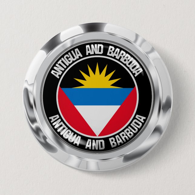 Chapa Redonda De 7 Cm Antigua y Barbuda Round Emblem (Anverso)