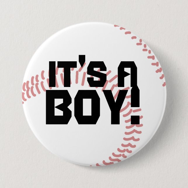 Chapa Redonda De 7 Cm Anuncio de nacimiento de un niño de béisbol (Anverso)