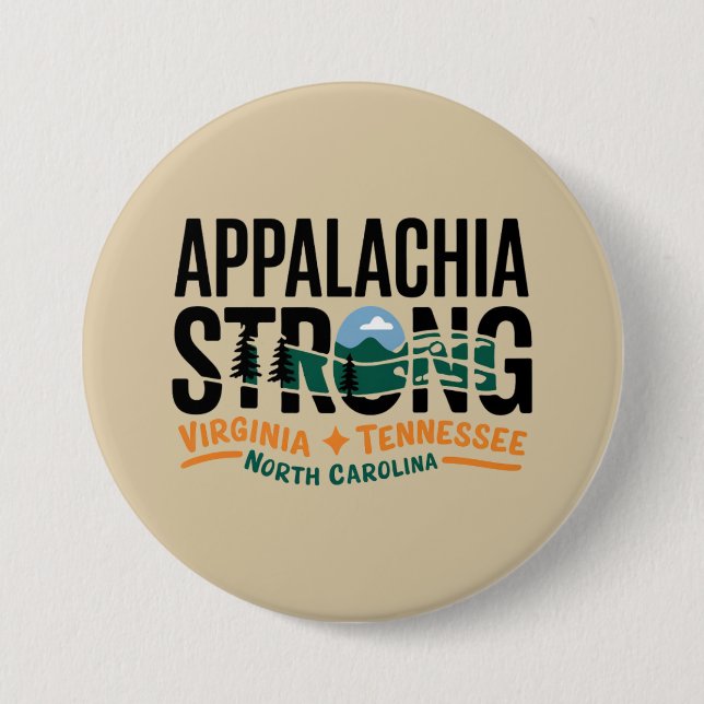 Chapa Redonda De 7 Cm Appalachia Strong Mountain Senderismo al aire libr (Anverso)