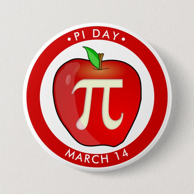 Chapa Redonda De 7 Cm Apple Pi Day Pun (Anverso)