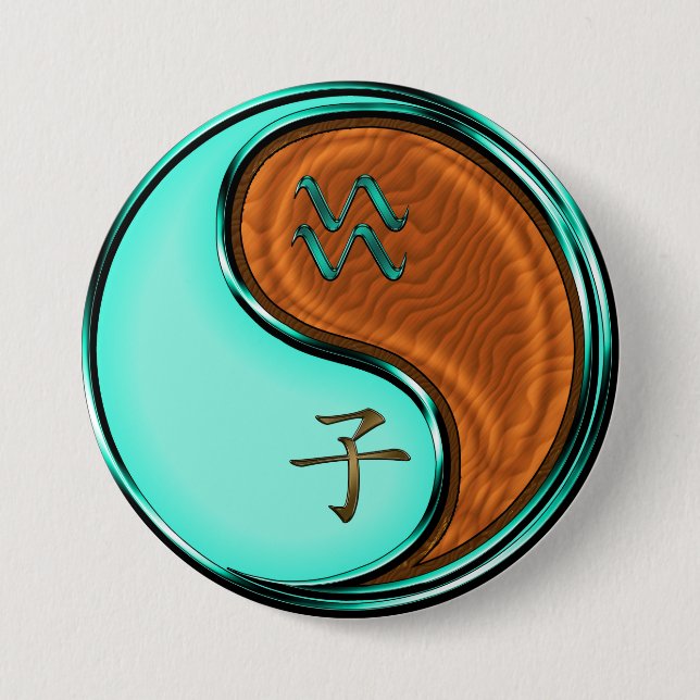 Chapa Redonda De 7 Cm Aquarius & Wood Rat (Anverso)