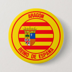 Chapa Redonda De 7 Cm Aragón Round Emblem