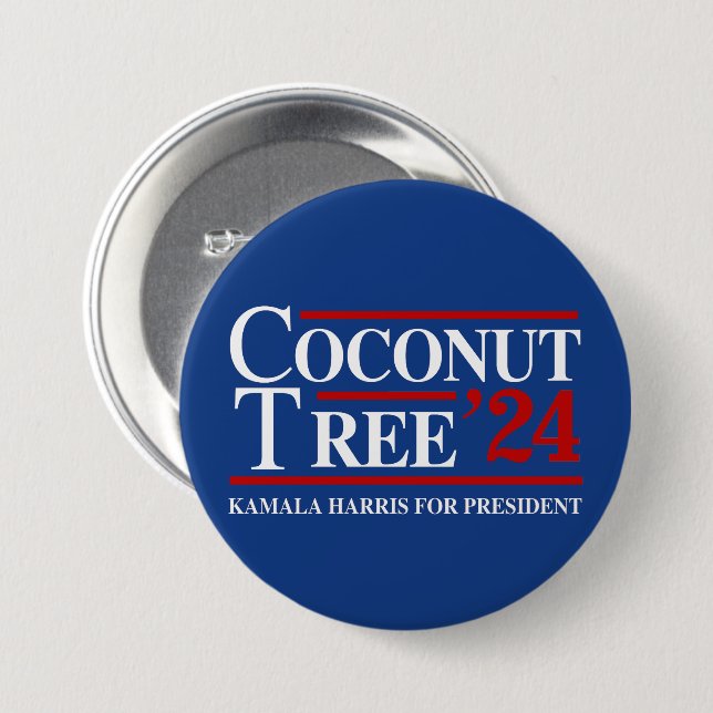 Chapa Redonda De 7 Cm Árbol de coco 2024 (Anverso y reverso)