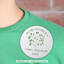 Chapa Redonda De 7 Cm Árbol de familia verde Reunión familiar personaliz