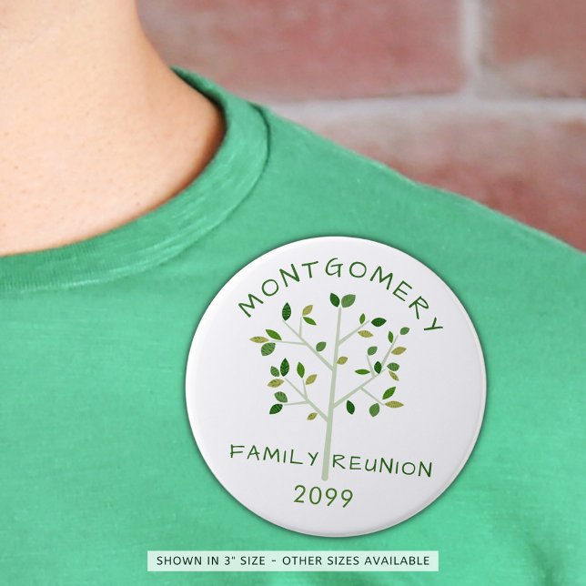 Chapa Redonda De 7 Cm Árbol de familia verde Reunión familiar personaliz (Subido por el creador)