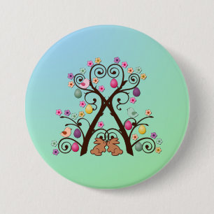Chapa Redonda De 7 Cm Árbol de Pascua