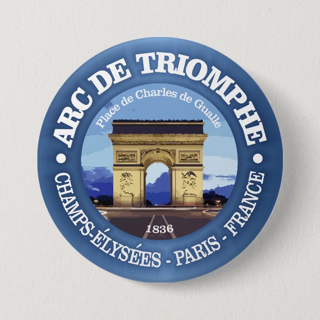 Chapa Redonda De 7 Cm Arc de Triomphe (rd) (Anverso)