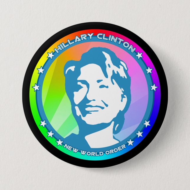 Chapa Redonda De 7 Cm arco iris de hillary clinton (Anverso)