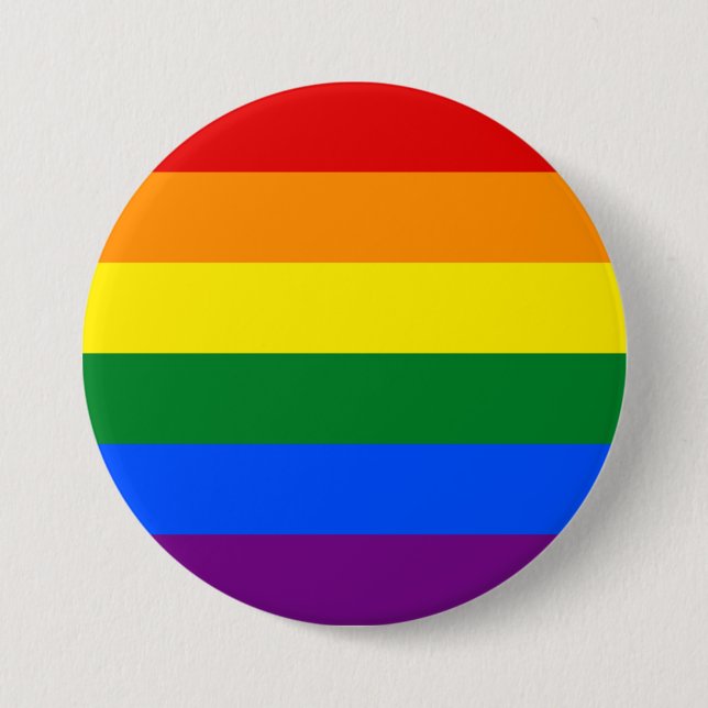 Chapa Redonda De 7 Cm Arcoiris del Orgullo Gay Lésbico LGBT (Anverso)