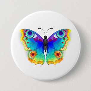 Chapa Redonda De 7 Cm Arcoiris mariposa Peacock Eye