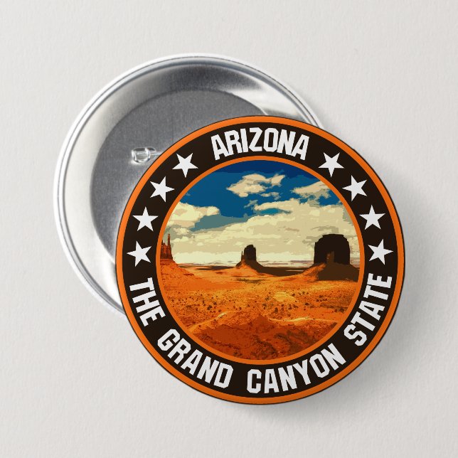 Chapa Redonda De 7 Cm Arizona (Anverso y reverso)