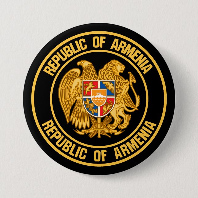 Chapa Redonda De 7 Cm Armenia redonda Emblema (Anverso)