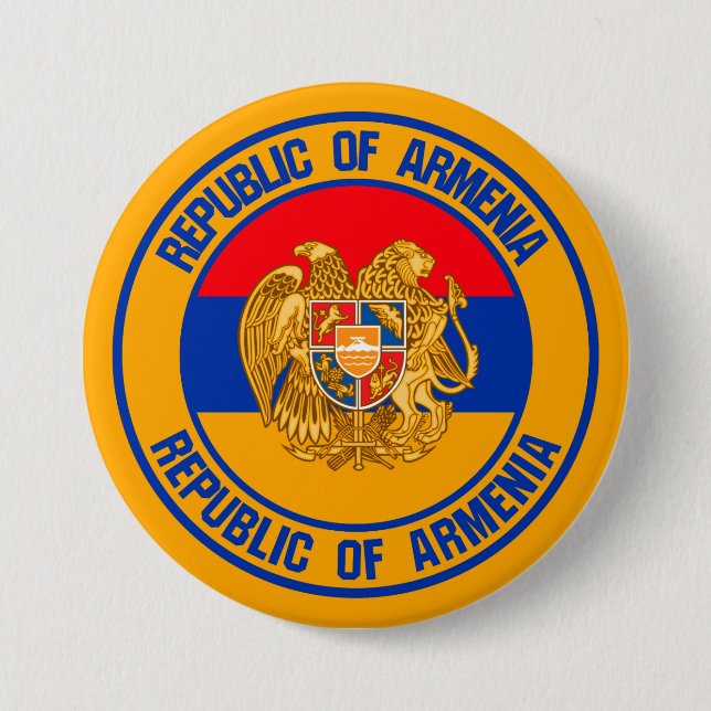Chapa Redonda De 7 Cm Armenia redonda Emblema (Anverso)