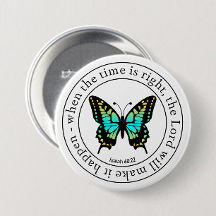 Chapa Redonda De 7 Cm Arte con palabras de mariposa religiosa inspirador