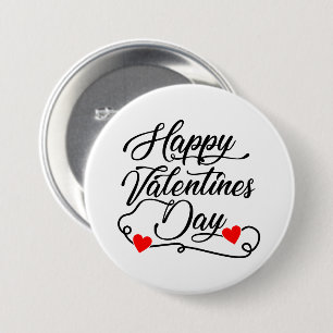 Chapa Redonda De 7 Cm Arte con palabras Feliz día de San Valentín 