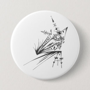 Chapa Redonda De 7 Cm Arte de tatuaje tribal abstracto negro blanco Estr