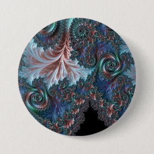 Chapa Redonda De 7 Cm Arte fractal de Mandelbrot boho hippie colorido ge