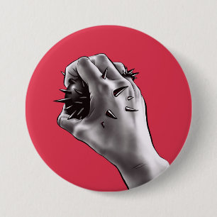 Chapa Redonda De 7 Cm Arte gótico del horror - mano apuñalada