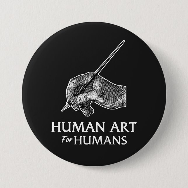 Chapa Redonda De 7 Cm Arte Humano Para Humanos (Anverso)