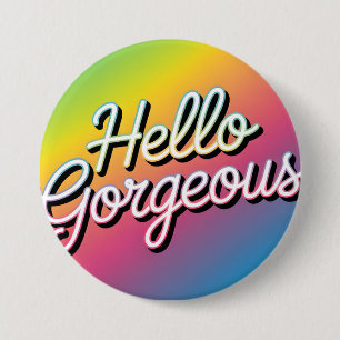 Chapa Redonda De 7 Cm Arte Pop Motivacional: "Hola Preciosa"