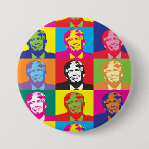 Chapa Redonda De 7 Cm Arte pop presidencial del triunfo