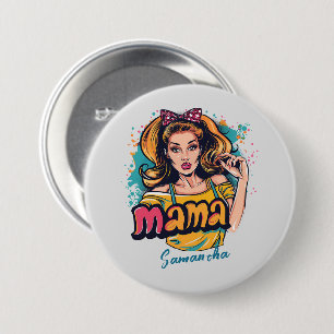 Chapa Redonda De 7 Cm Arte Retro Mama Pop Personalizado (10)