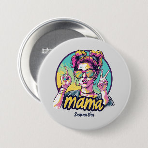 Chapa Redonda De 7 Cm Arte Retro Mama Pop Personalizado (19)