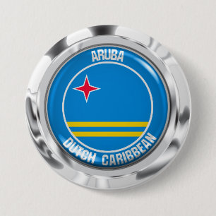 Chapa Redonda De 7 Cm Aruba Round Emblem