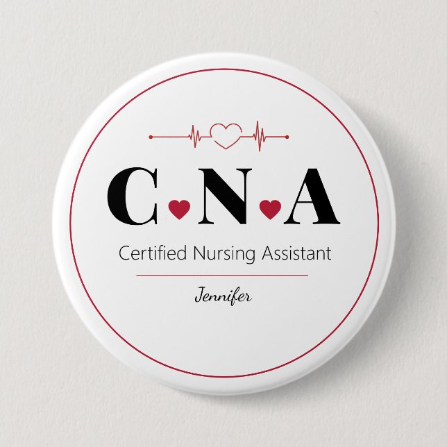 Chapa Redonda De 7 Cm Asistente de Enfermería certificado de CNA persona (Anverso)