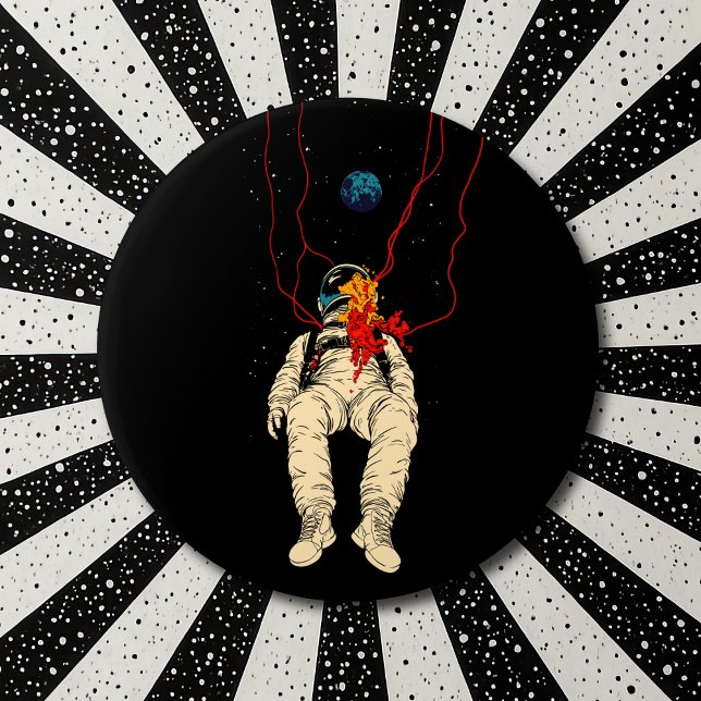 Chapa Redonda De 7 Cm Astronauta y espacio terrestre (Subido por el creador)