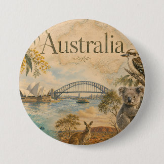 Chapa Redonda De 7 Cm Australia para amantes de Australia