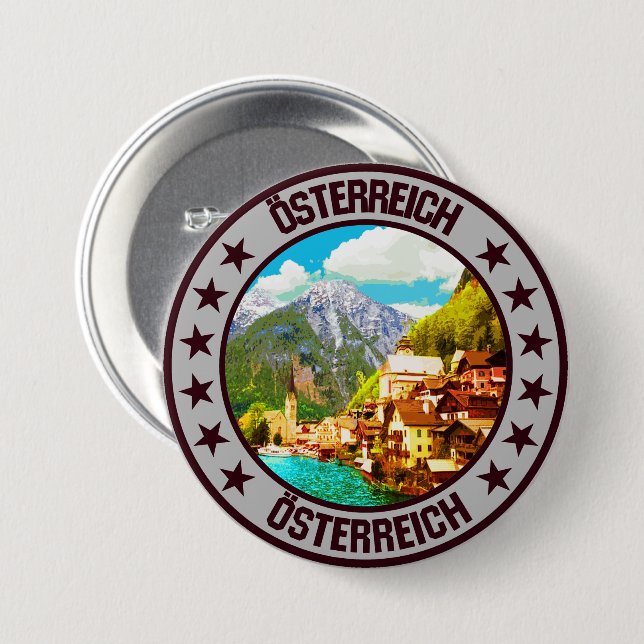 Chapa Redonda De 7 Cm Austria (Anverso y reverso)