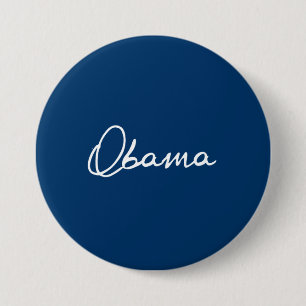 CHAPA REDONDA DE 7 CM AUTÓGRAFO DE OBAMA