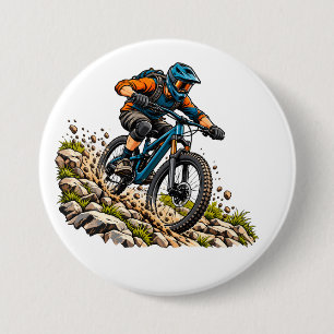 Chapa Redonda De 7 Cm Aventura de ciclismo de montaña para ciclistas de